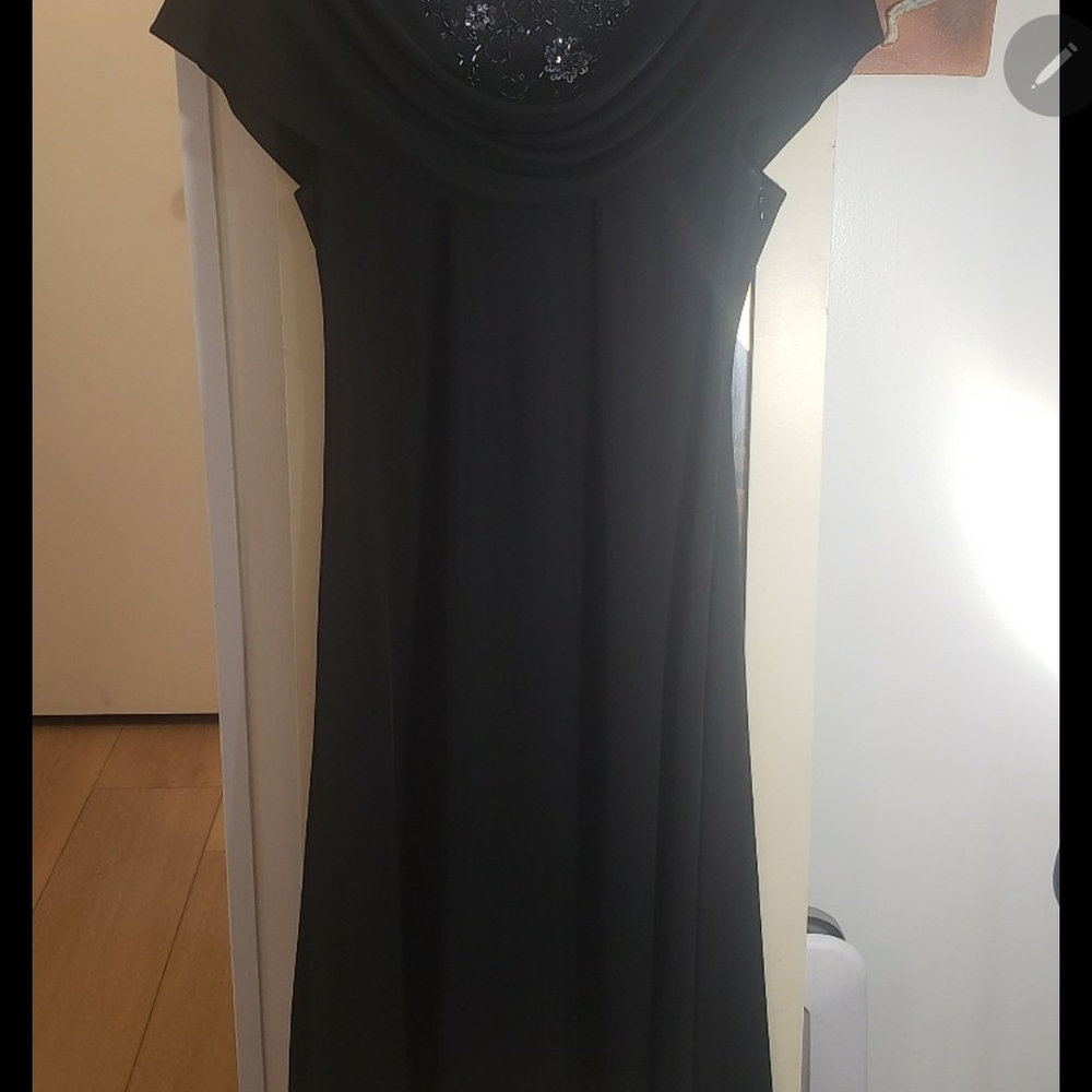 Patra Black Flutter Sleeve Maxi Dress with Cowl Neck